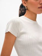 Load image into Gallery viewer, Pointelle Tee white
