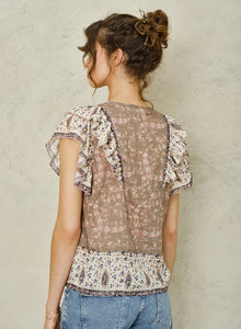 Bani Print Frill Top