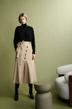 Load image into Gallery viewer, Beige Button Skirt
